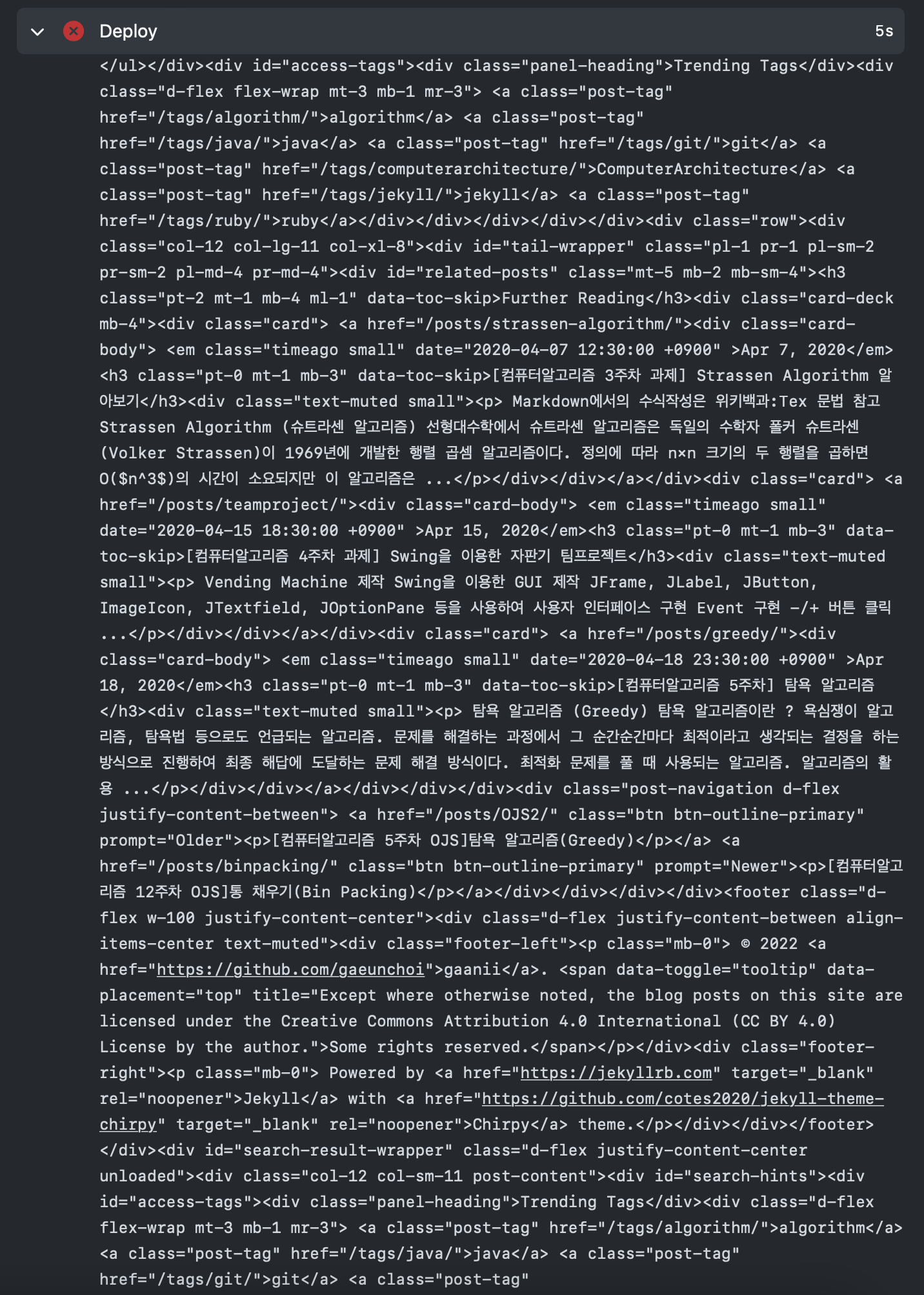 HTML-Proofer found 1 failure! -> Error: Process completed with exit ...