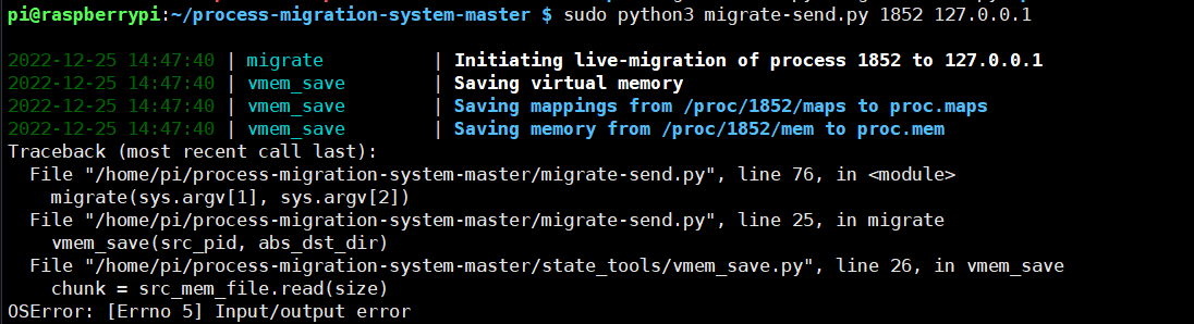 Migration failure on arm architecture · Issue #5 · srinskit/process ...