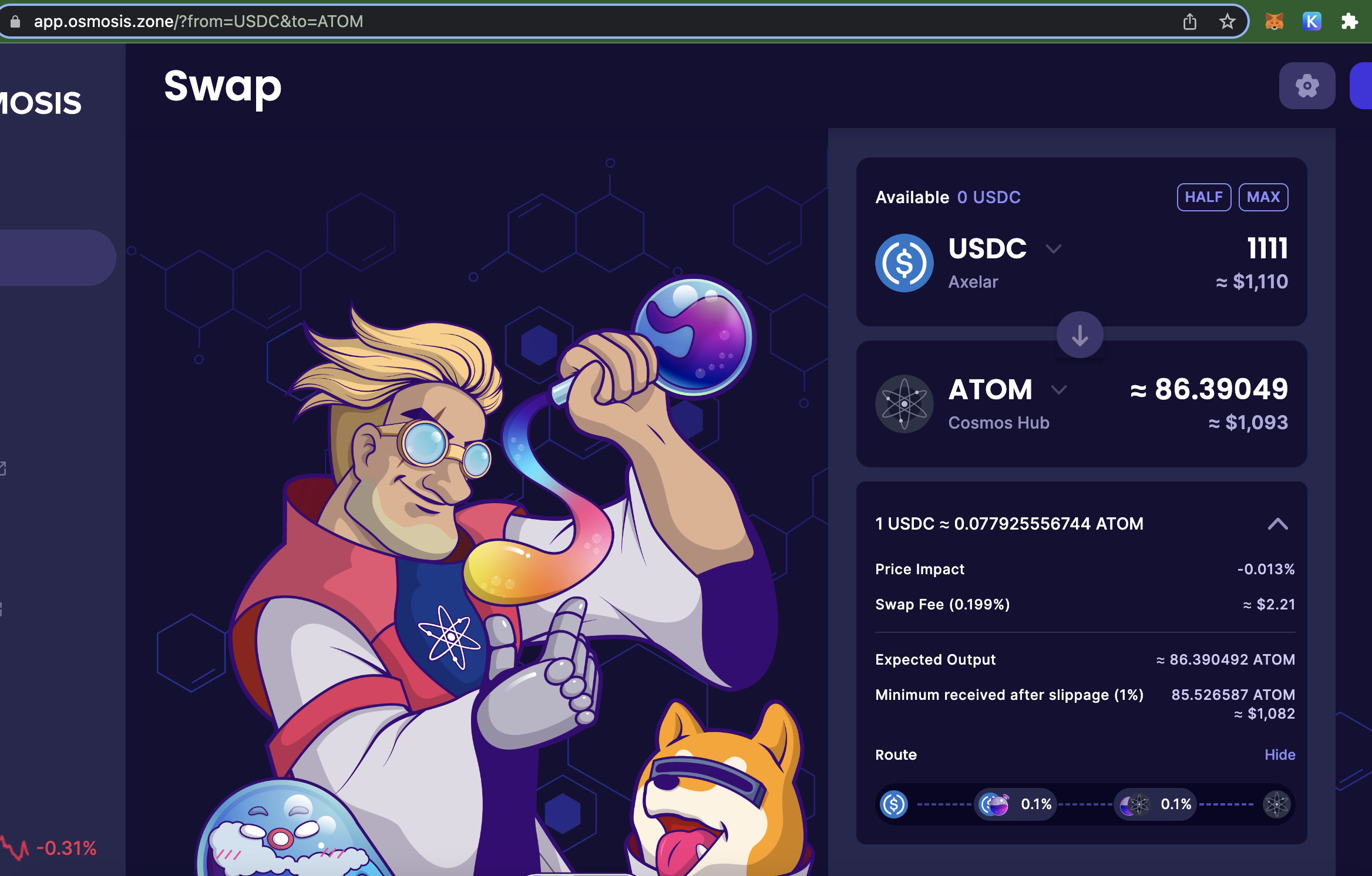 Firefox and Chrome show different routes in the swap window · Issue ...