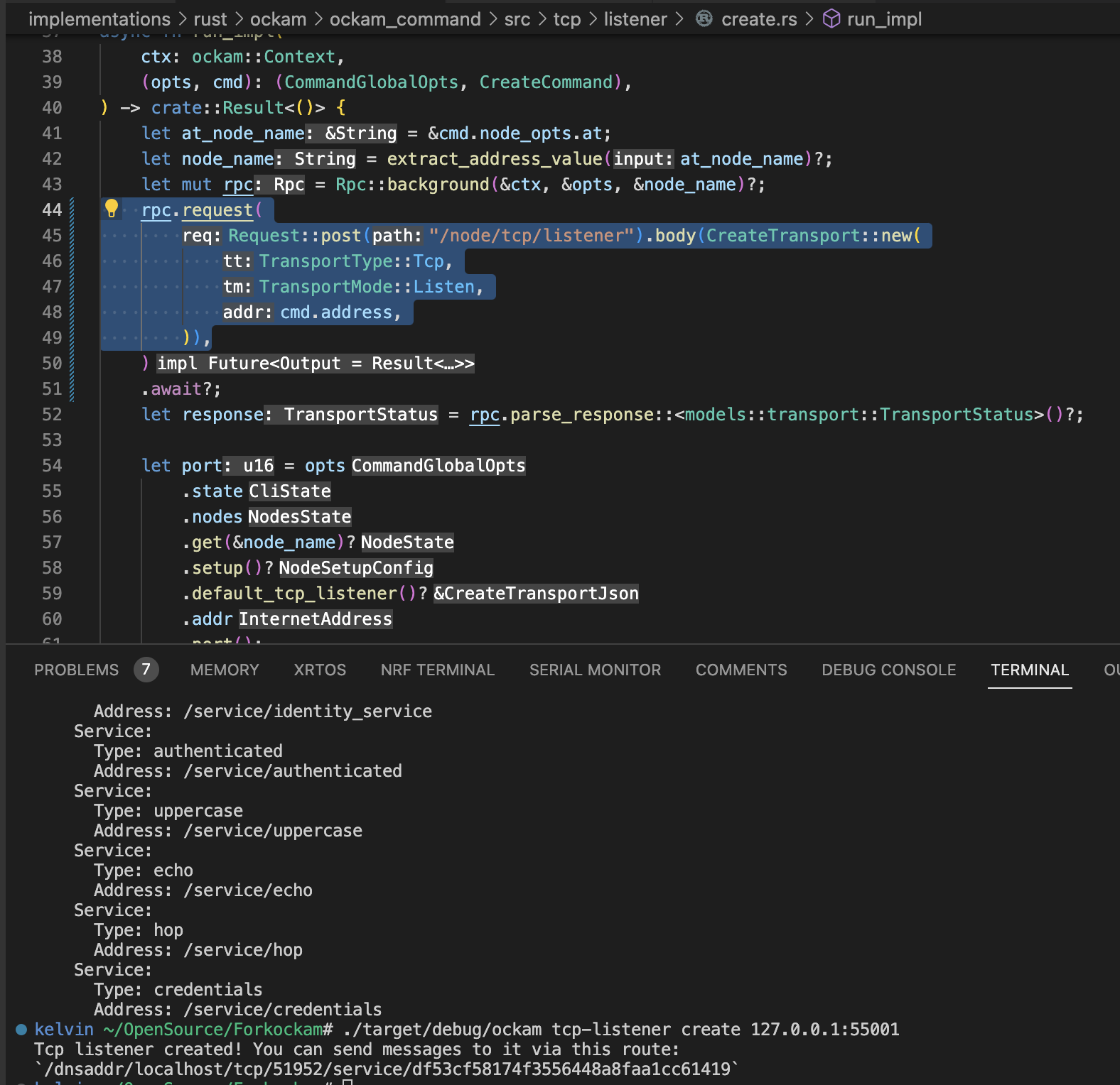 Create clap command to show the details of an existing TCP listener on ...
