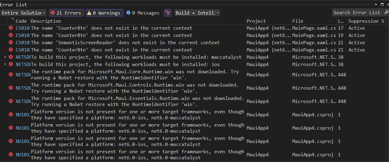Issue Building the simplest of Repos · Issue #10340 · dotnet/maui · GitHub