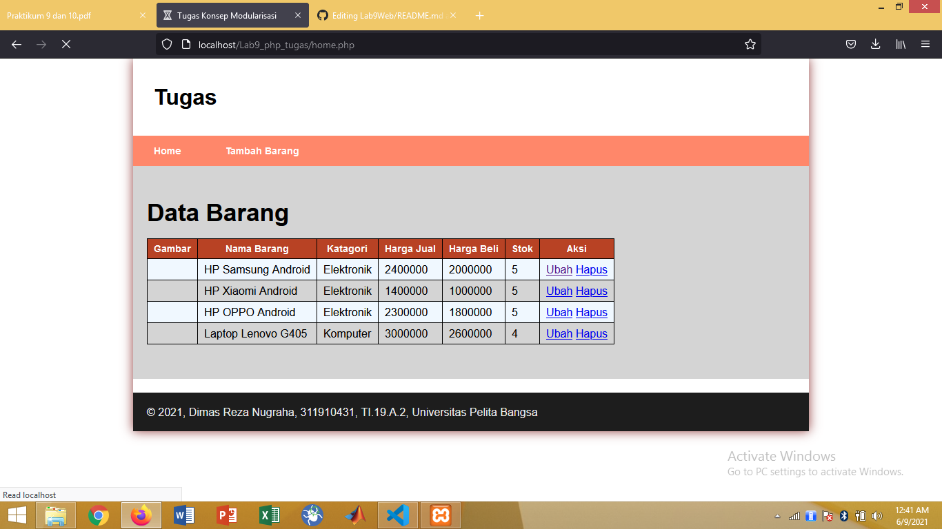 GitHub - dimasreza/Lab9Web: Link Praktikum 10 · GitHub