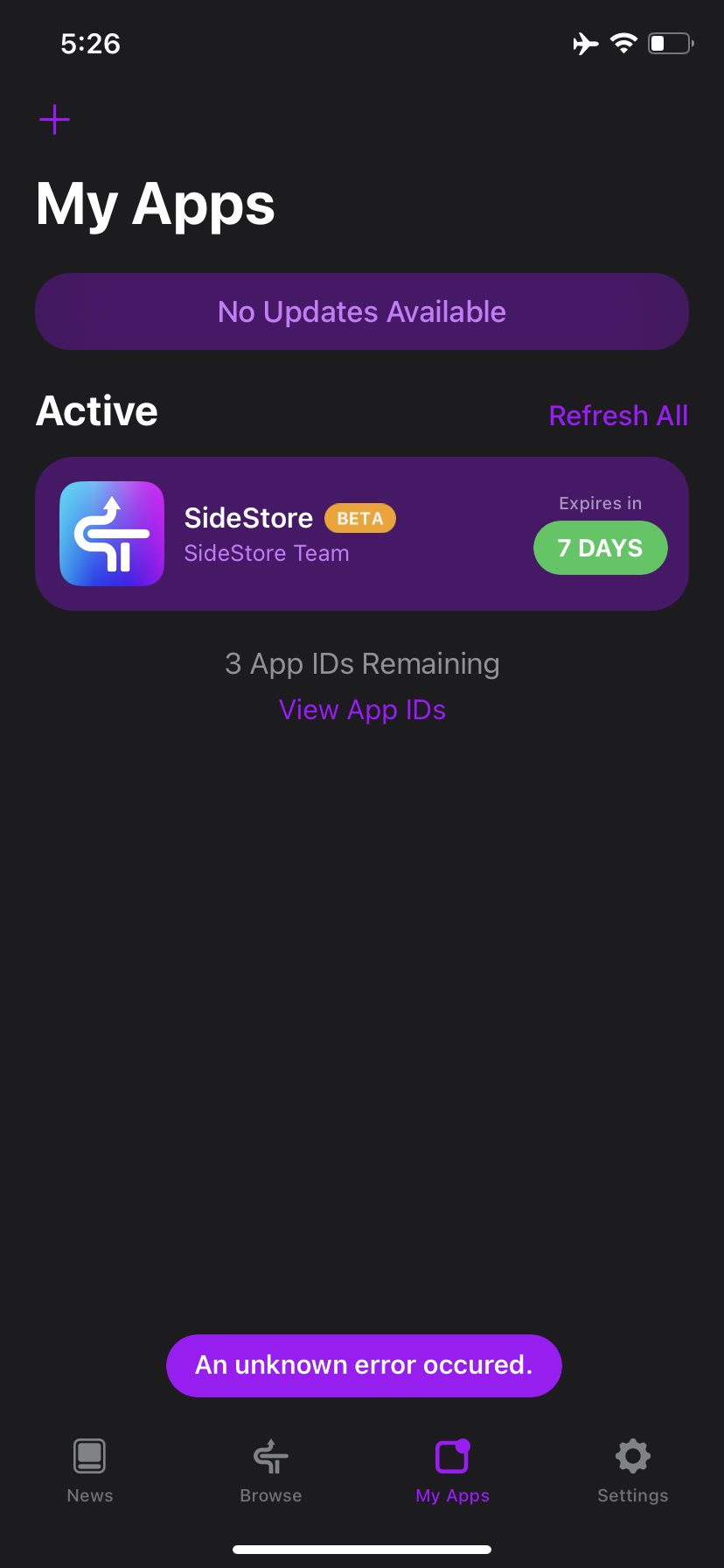 [BUG] Can't install apps, an unknown error occured. · Issue #284 ...