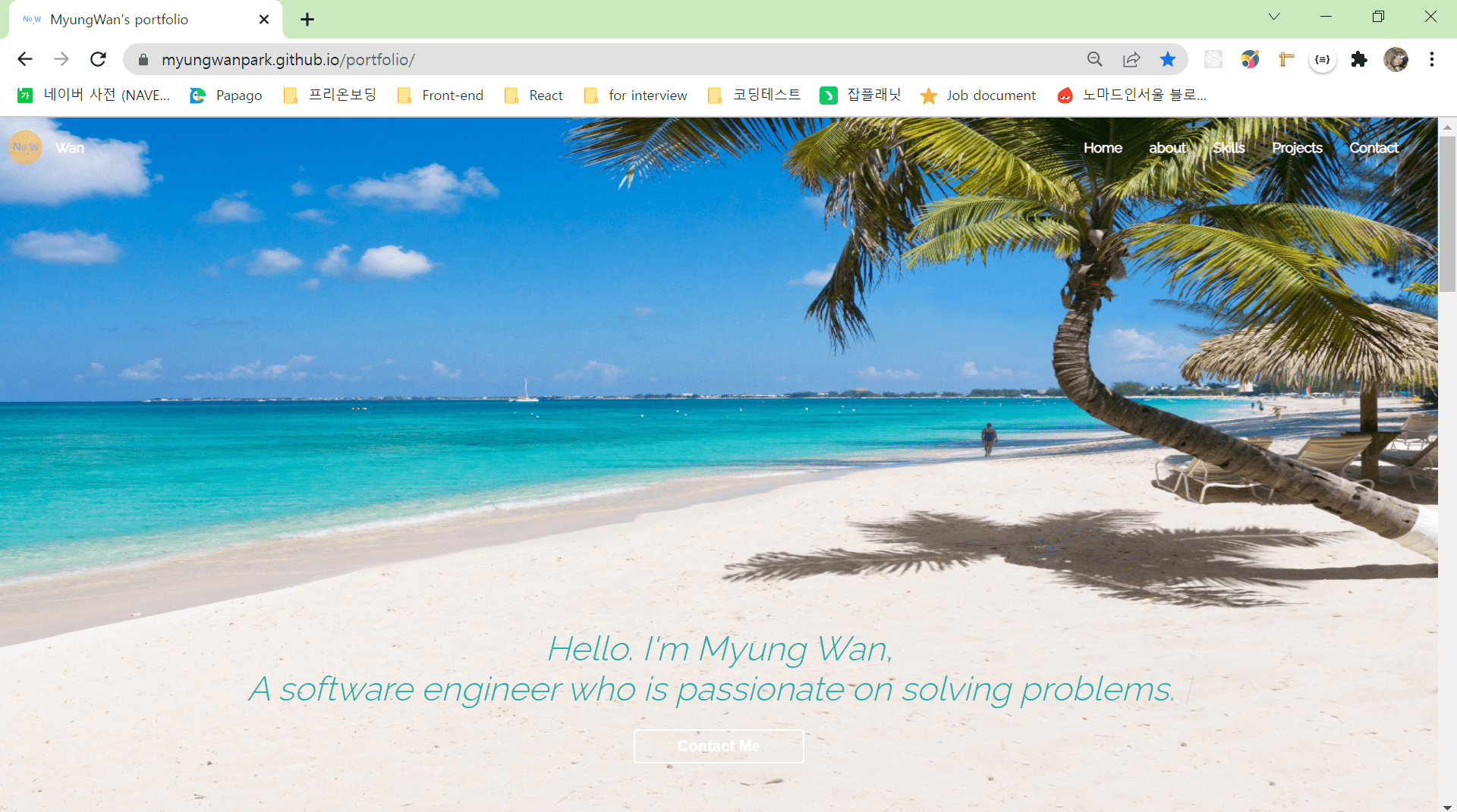 GitHub - MyungWanPark/portfolio: Web Frontend portfolio