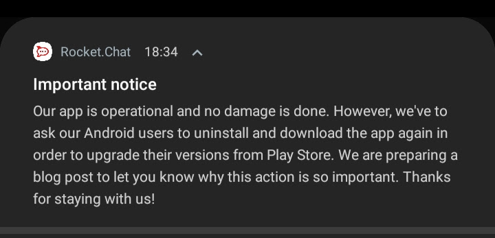 Unclear weird and scare mobile notification - Important notice - Our ...