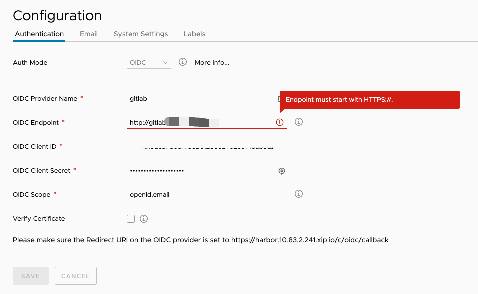 OIDC endpoint not support http url · Issue #7889 · goharbor/harbor · GitHub
