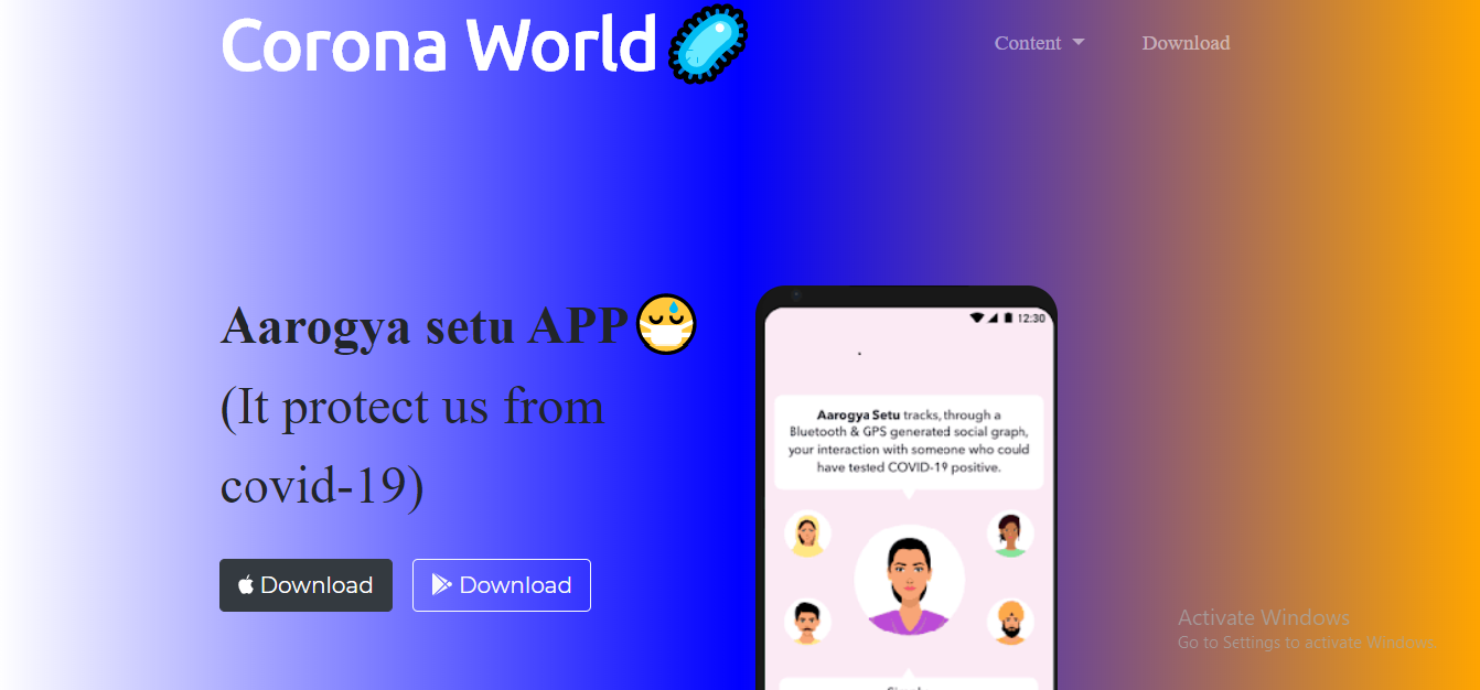 This is first view of website 