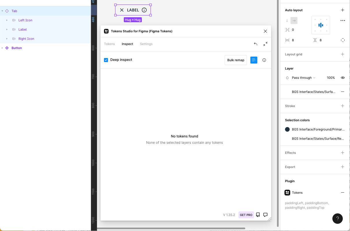 Token / Inspect not showing applied tokens on component instance ...