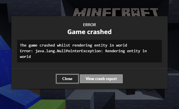 Error Game Crash All Versions With And Without Optifine Issue