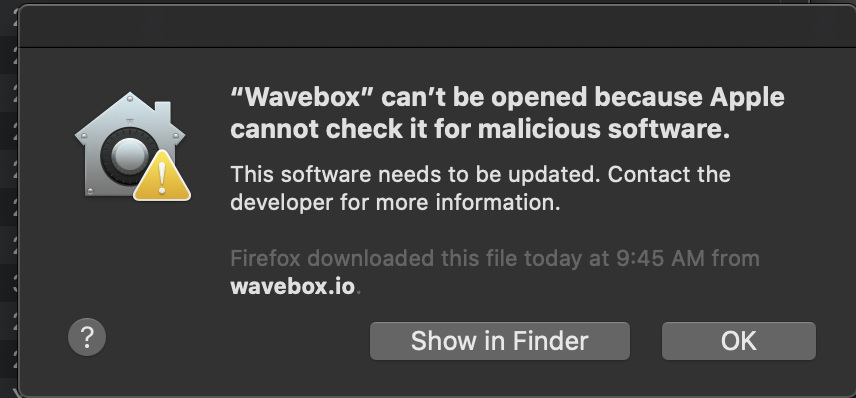 Unable to open on macOS Catalina10.15 · Issue #1118 · wavebox ...