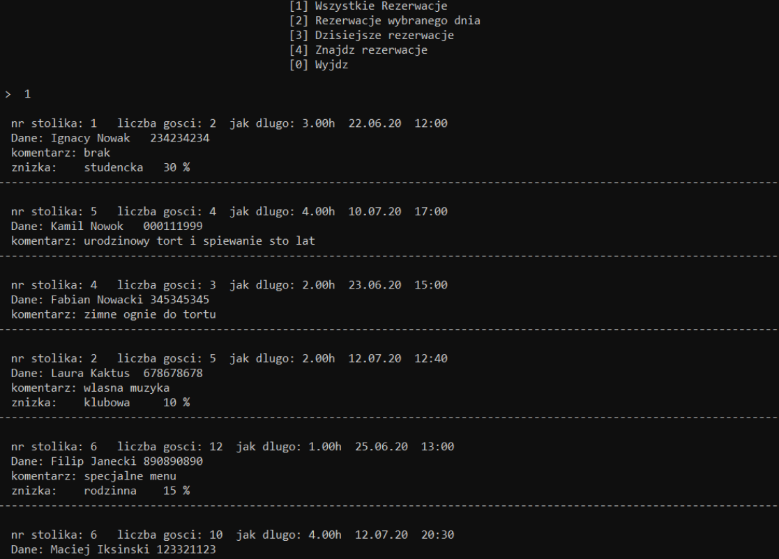 GitHub - PaulinaCzapla/Restaurant-Reservation-System: Console program ...