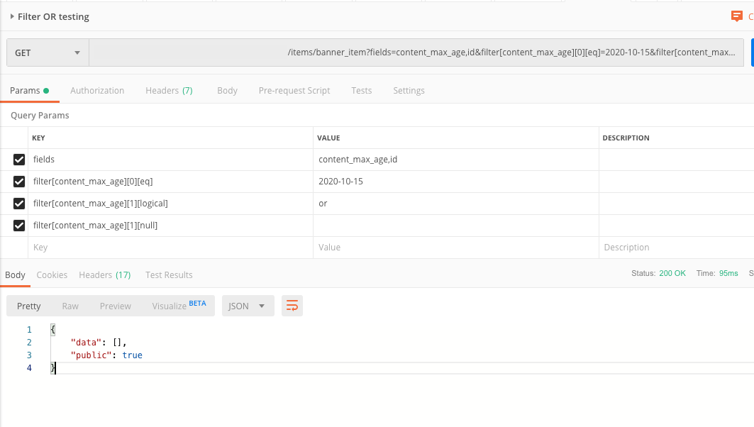 Filter logical operator "OR" not working · Issue 1402 · directus/v8