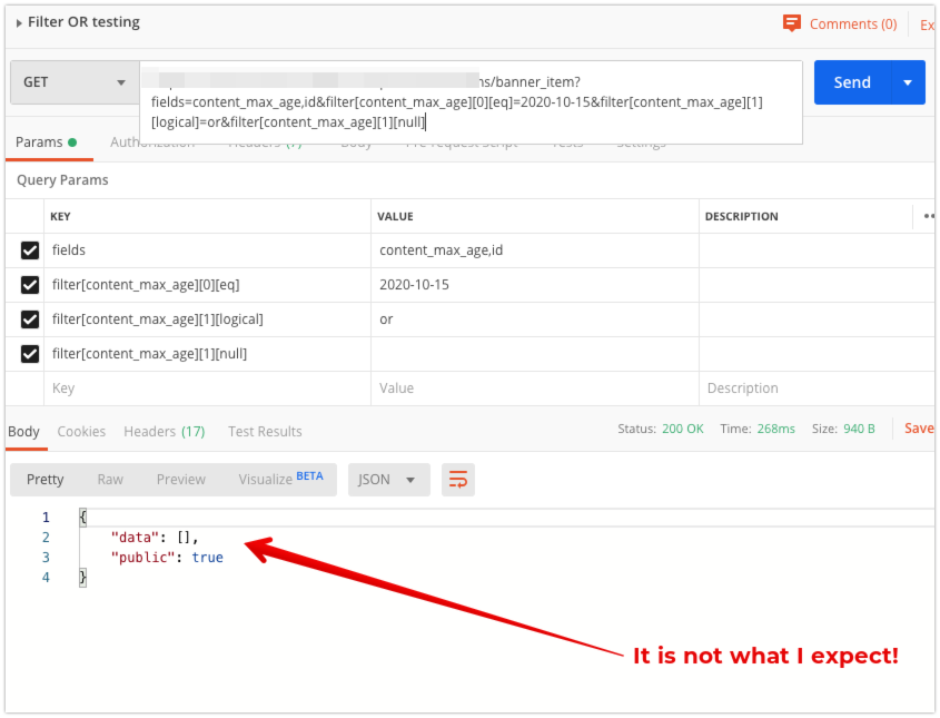 Filter logical operator "OR" not working · Issue 1402 · directus/v8
