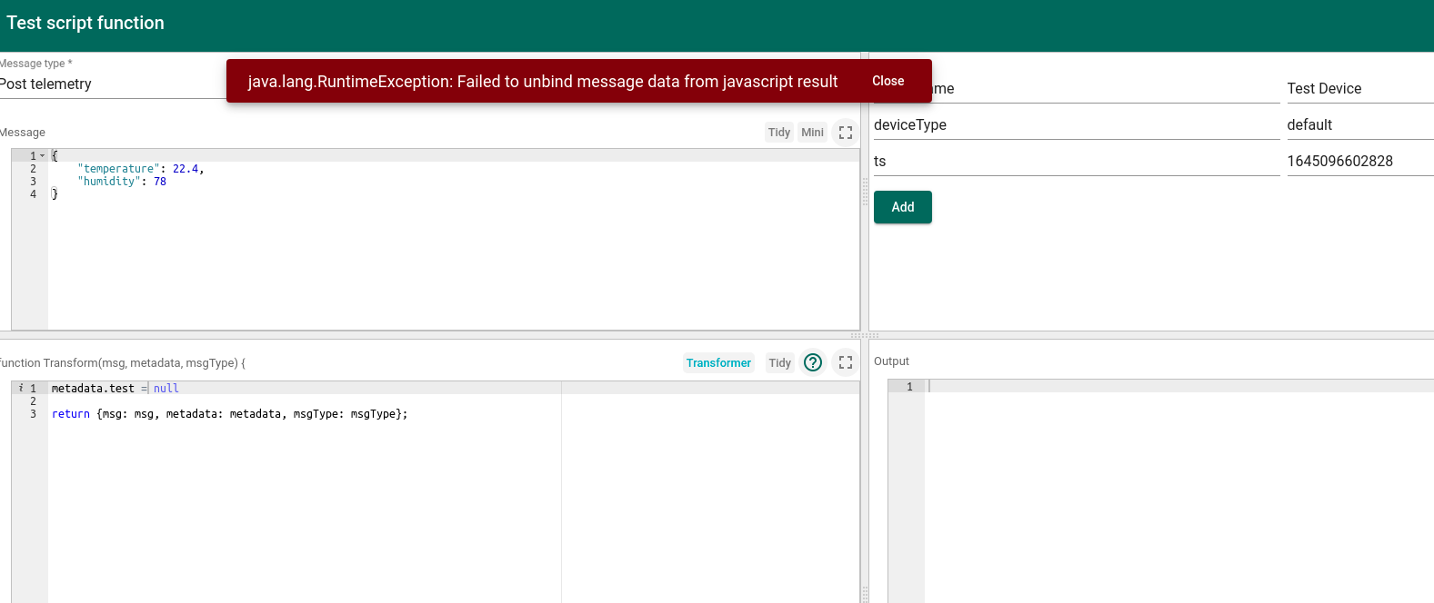 Bug] null in Metadata · Issue #6122 · thingsboard/thingsboard · GitHub