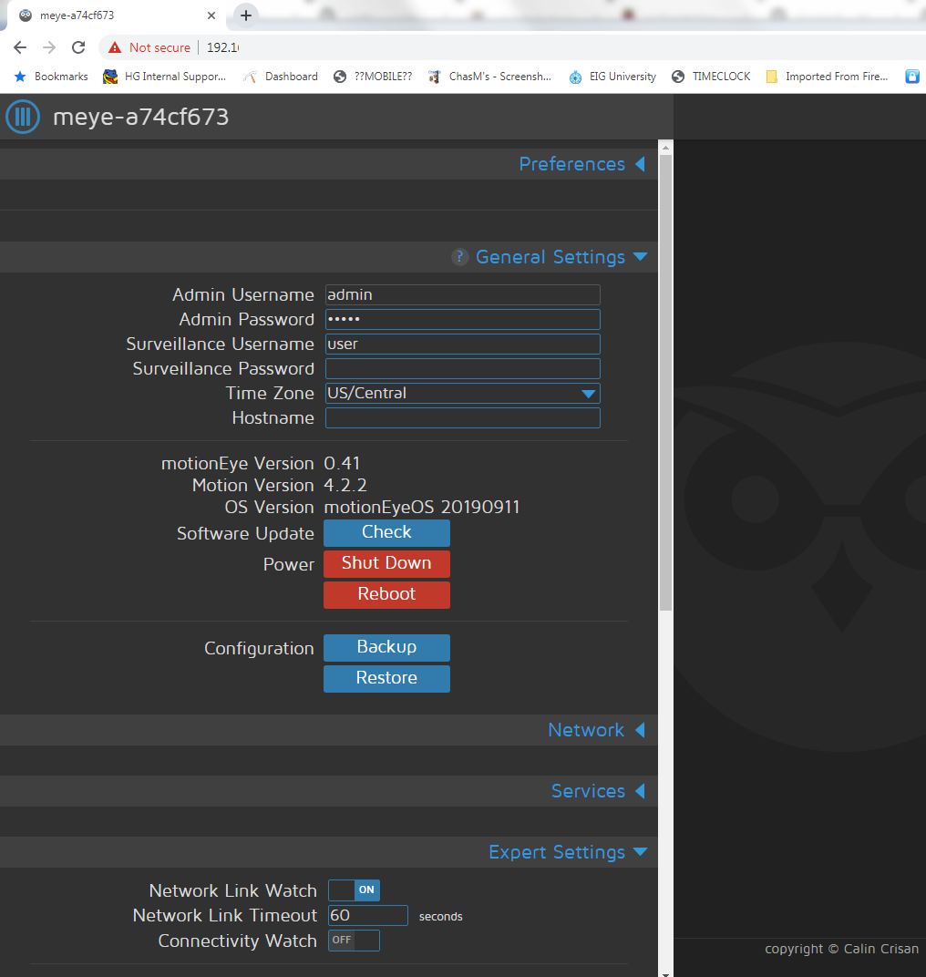 Can't find Expert Settings in motioneyeos · Issue 1384 · motioneye