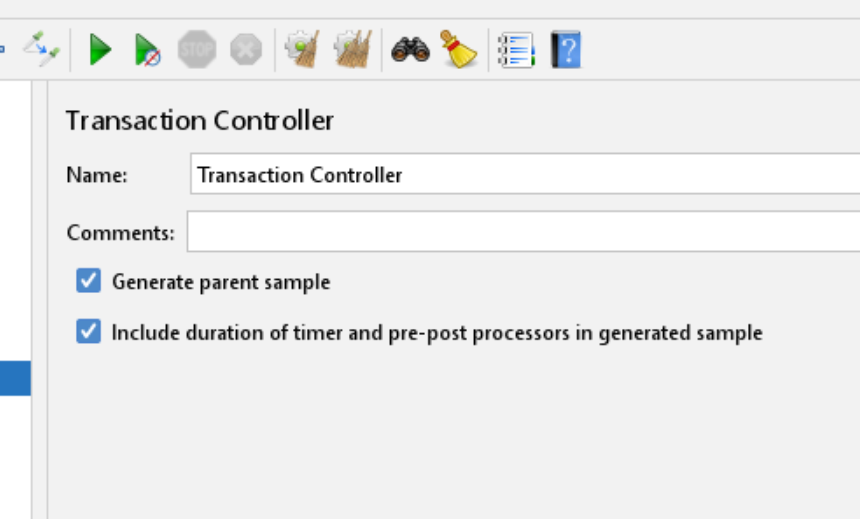 Load time of Transaction Controller