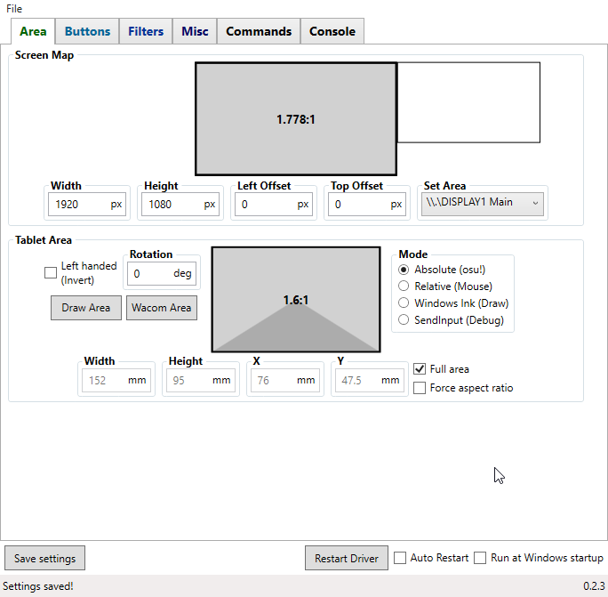 Problem setting tablet to only work on primary monitor. · Issue #839 ...