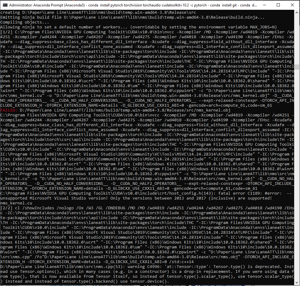 Failed Build NMS on Windows · Issue #61 · lucastabelini/LaneATT · GitHub
