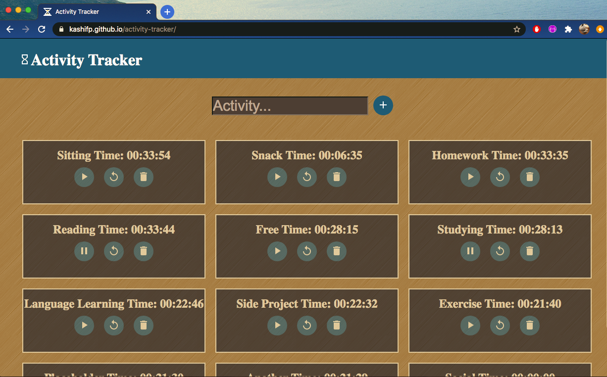 Github Kashifp Activity Tracker