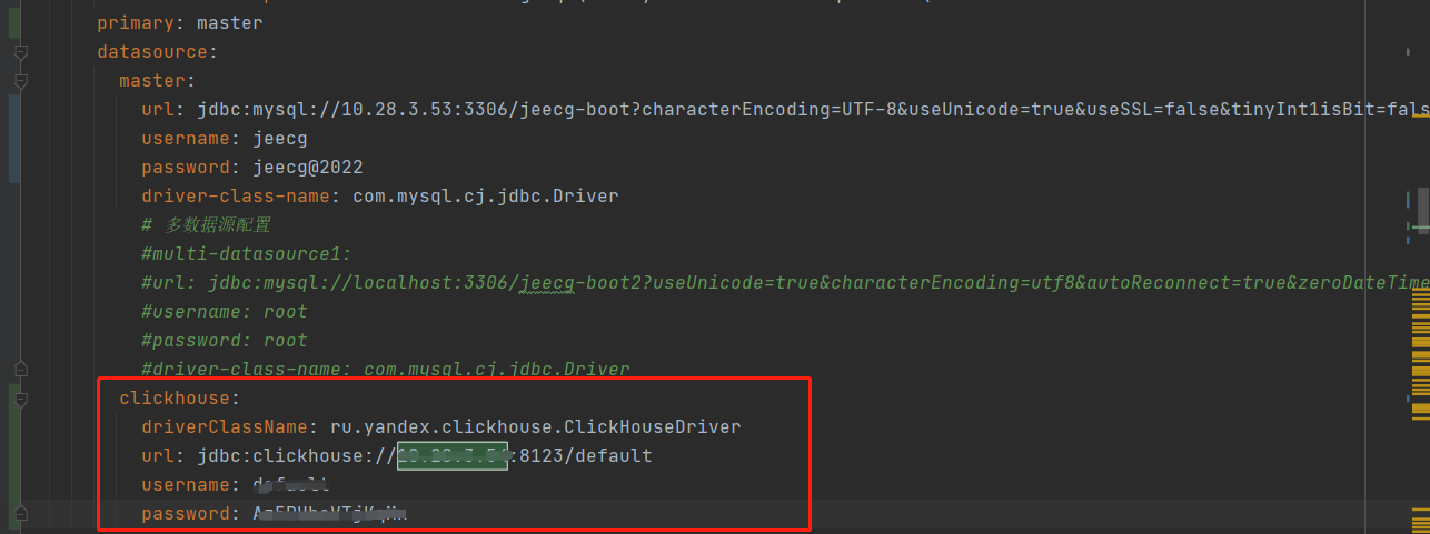 Jeecg-boot多数据源配置使用ClickHouse报错 · Issue #4730 · jeecgboot/JeecgBoot · GitHub