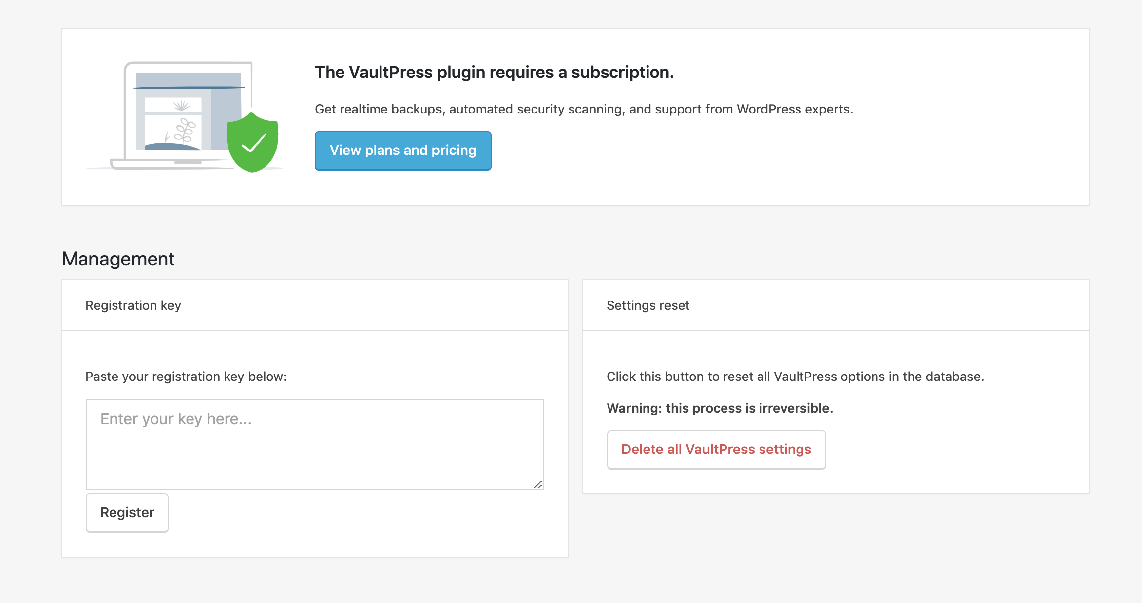 VaultPress ‹ Testing Jetpack — WordPress 2019-06-14 11-47-06