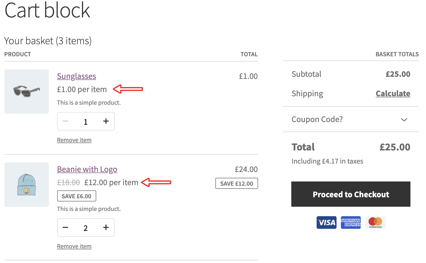 Changing the format of the item's single price after