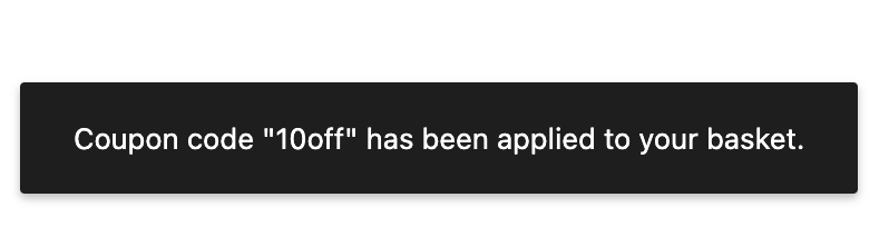 Applied coupon code 