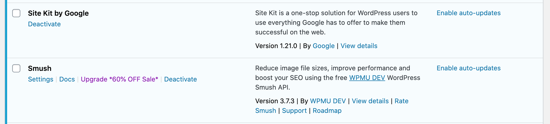 Adding links on the installed plugin page - "Rate Site Kit | Support ...