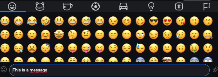 caret at beginning of message