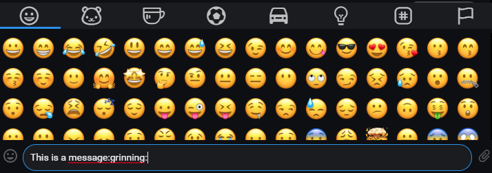 emoji appended to end of message