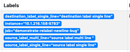 Labels with newline characters cannot be used for relabeling · Issue ...
