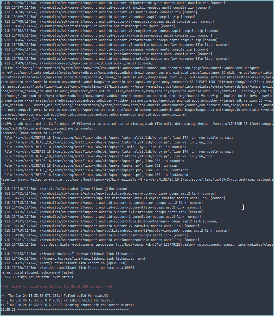 Build failing "ext2fs_check_mount_point Can't check if filesystem is