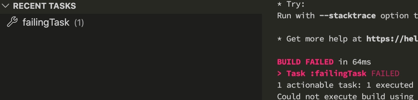 Visual indicator for task failure · Issue #778 · microsoft/vscode ...