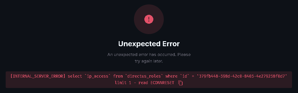 Directus fails to load after updating to latest version · directus ...