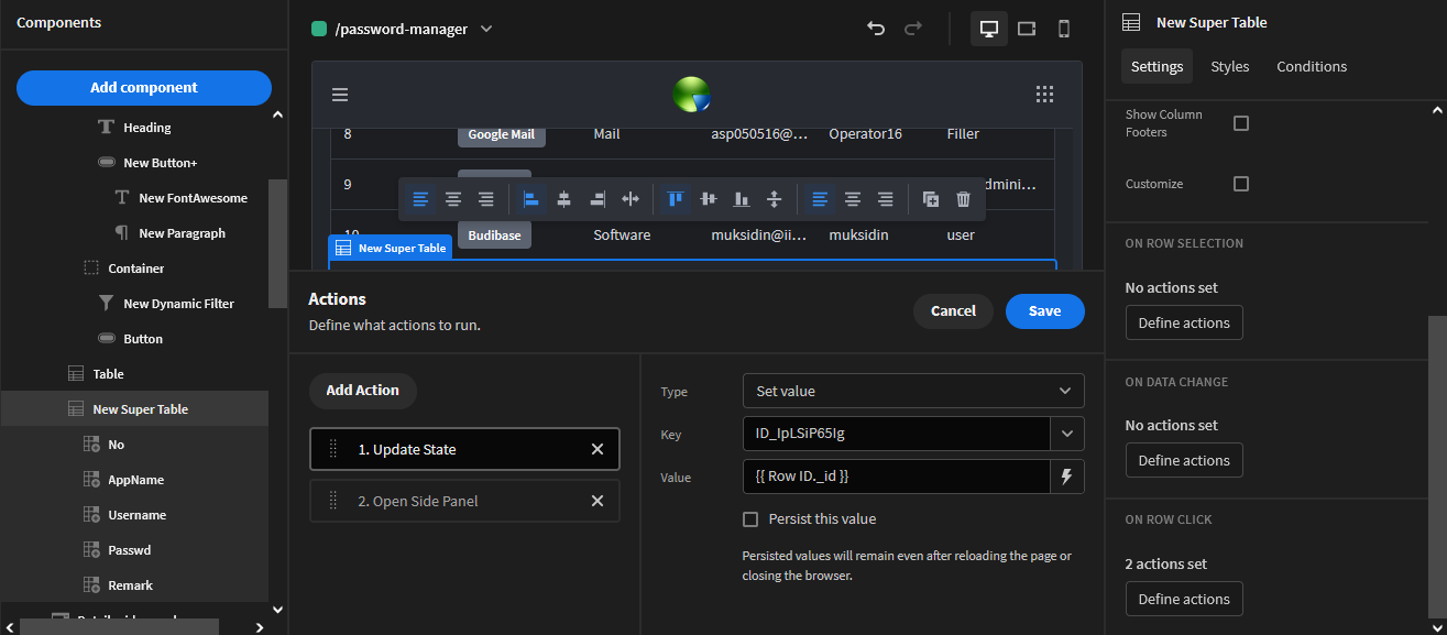 How to use Super Table with Side Panel · Budibase budibase · Discussion