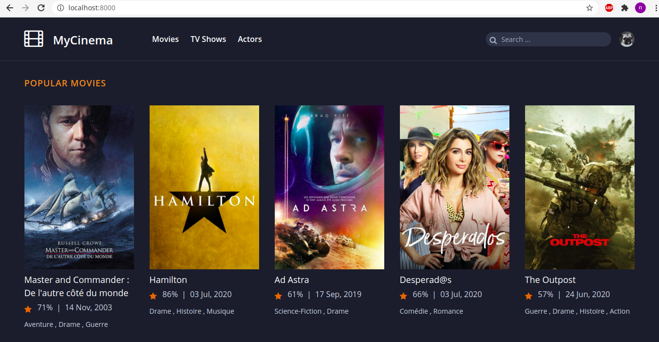 GitHub - cbatchi/my_cinema: My cinema un projet de formation ayant but ...