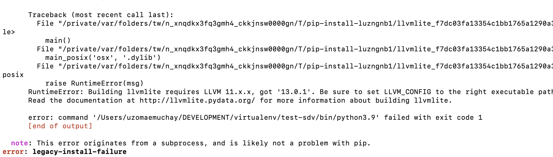 Installation Error for Python version > 3.8. · Issue #785 · sdv-dev/SDV ...