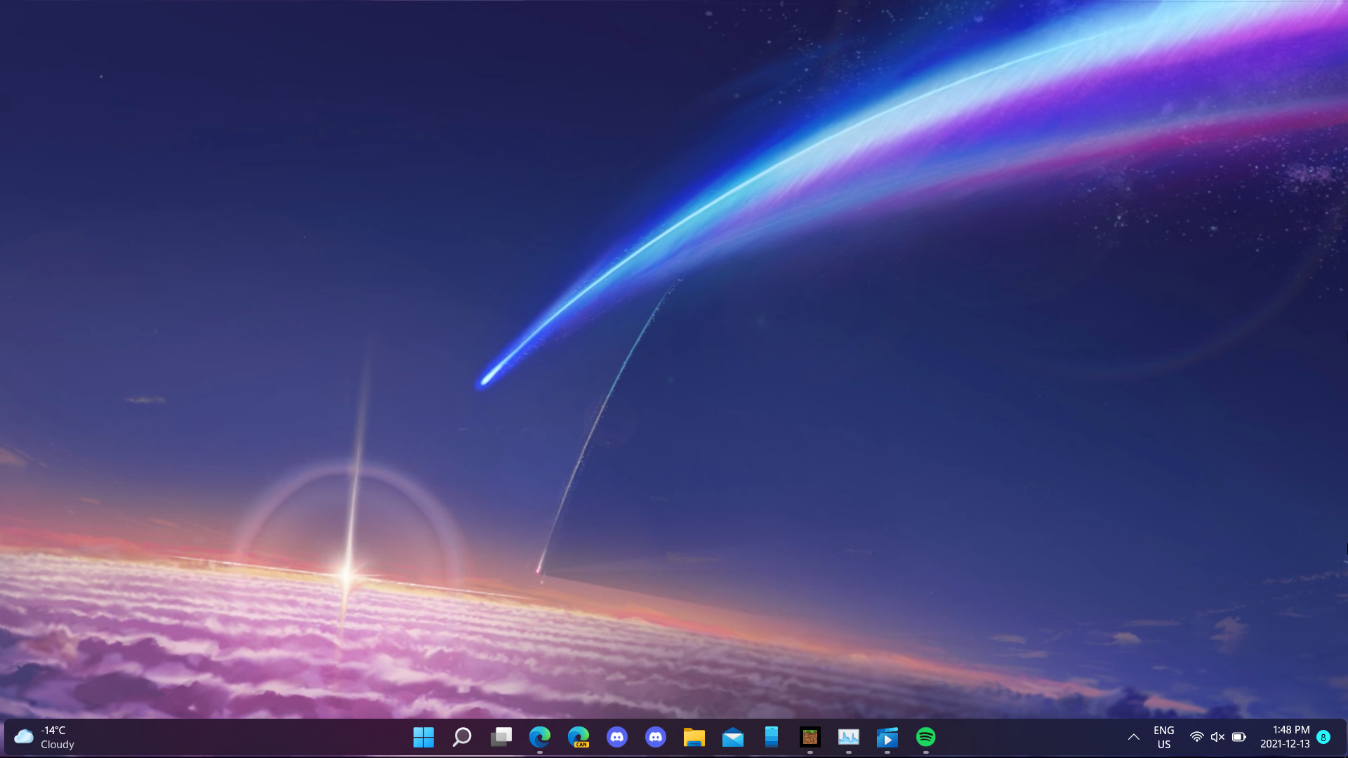 Image of Windows 11 Widgets button in left of taskbar