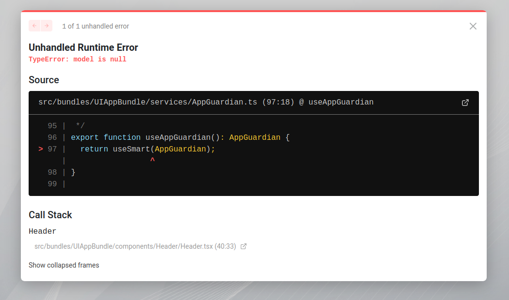 useSmart `Model is null` if kernel is not initialized · Issue 191