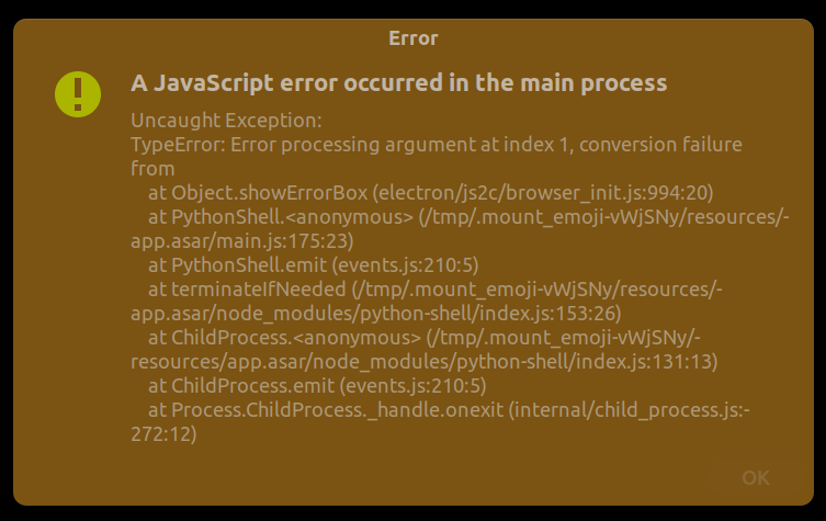 JavaScript Error at first startup. · Issue #57 · OzymandiasTheGreat ...