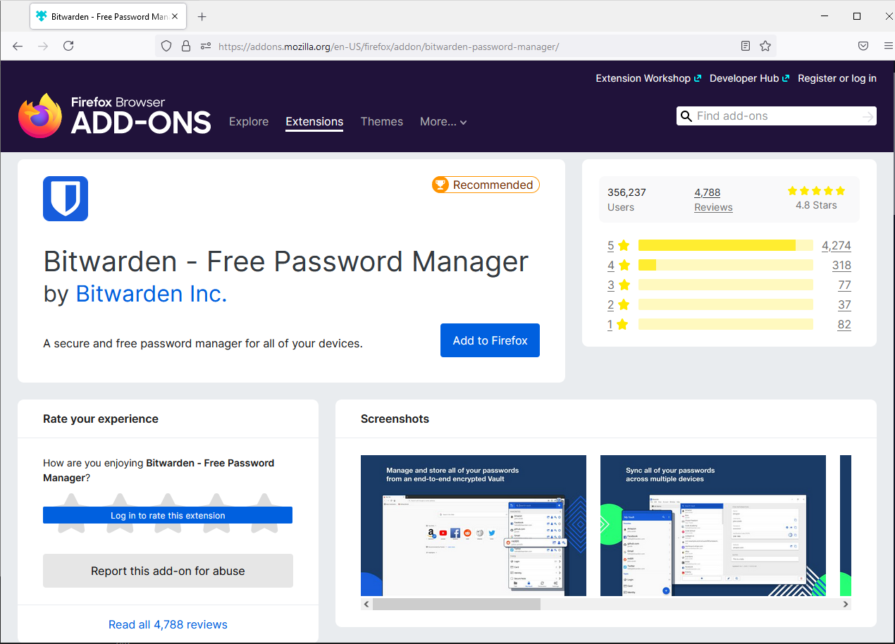 free instal BitWarden Password Manager 2023.10.0