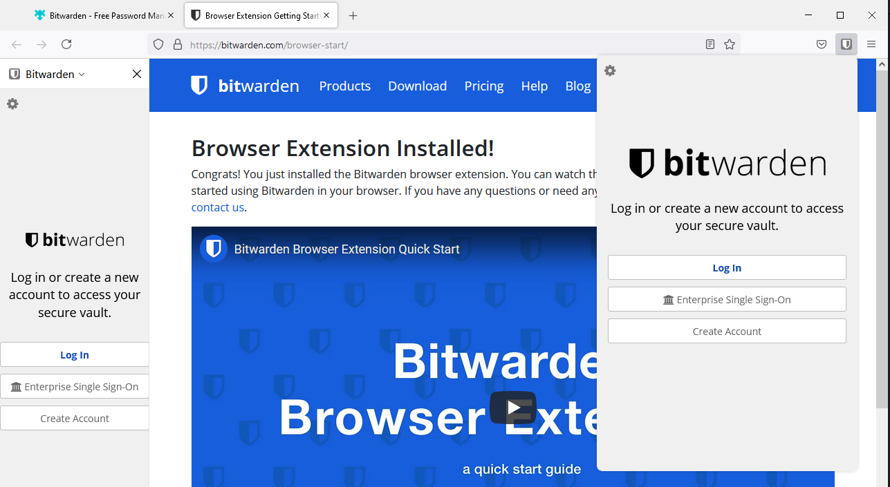 bitwarden extension firefox