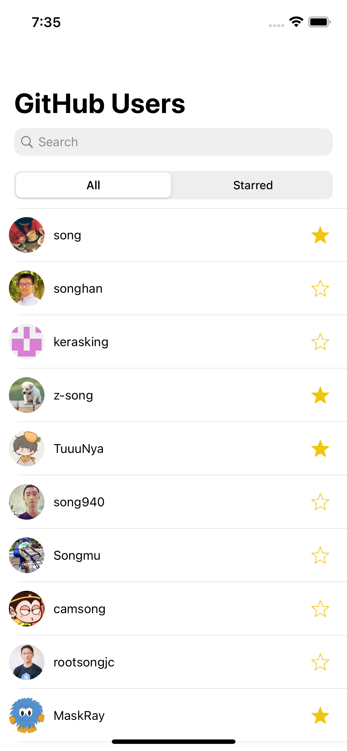 GitHub - 1song2/github-user-search-app: GitHub 유저를 검색하고 즐겨찾기를 할 수 있는 앱