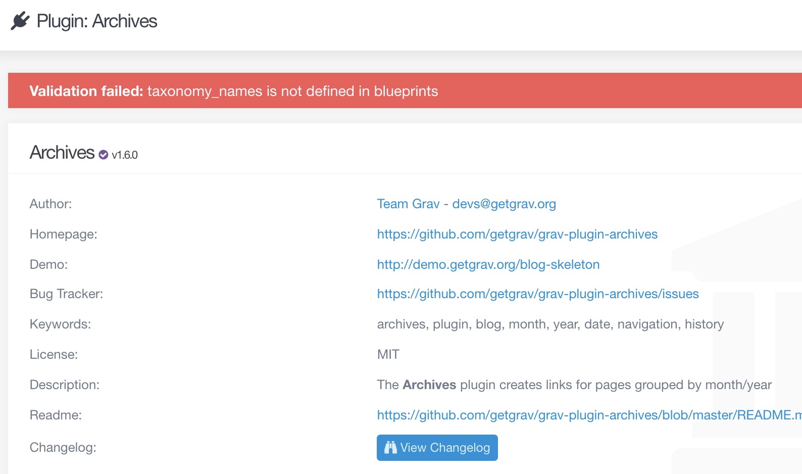 Cannot save Archive plugin with new value. · Issue #1832 · getgrav/grav ...