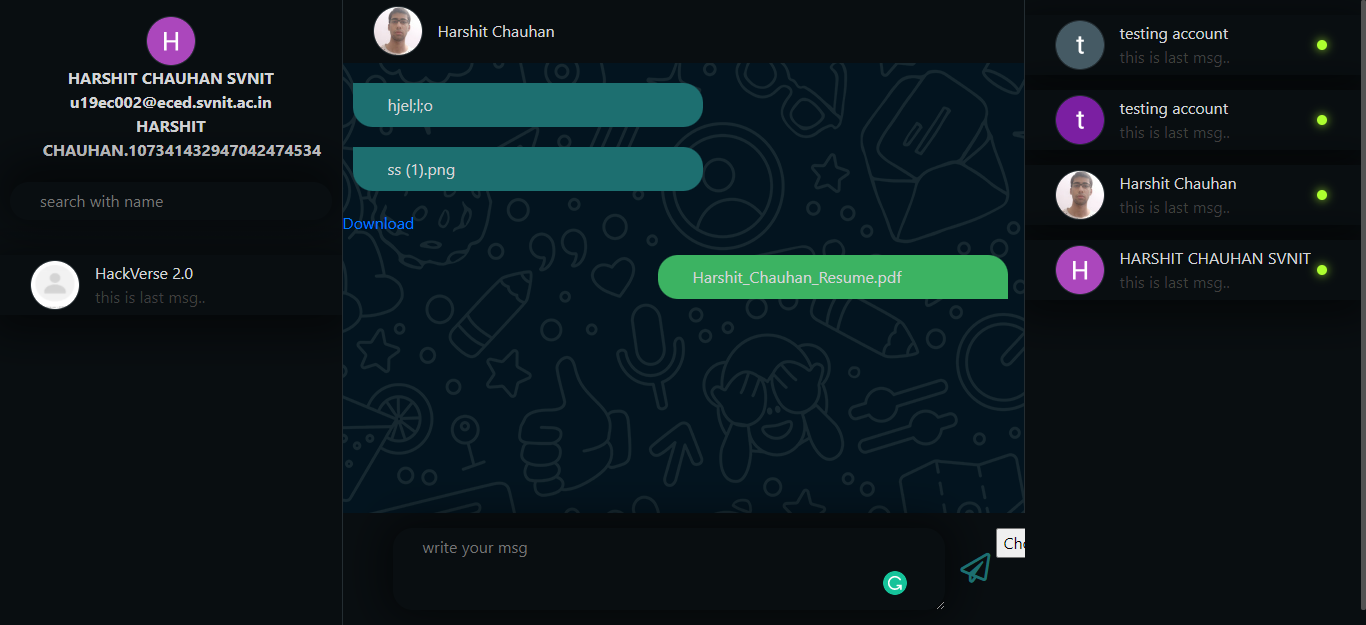 GitHub - Harshit2929/chat-app: Web Socket chat application