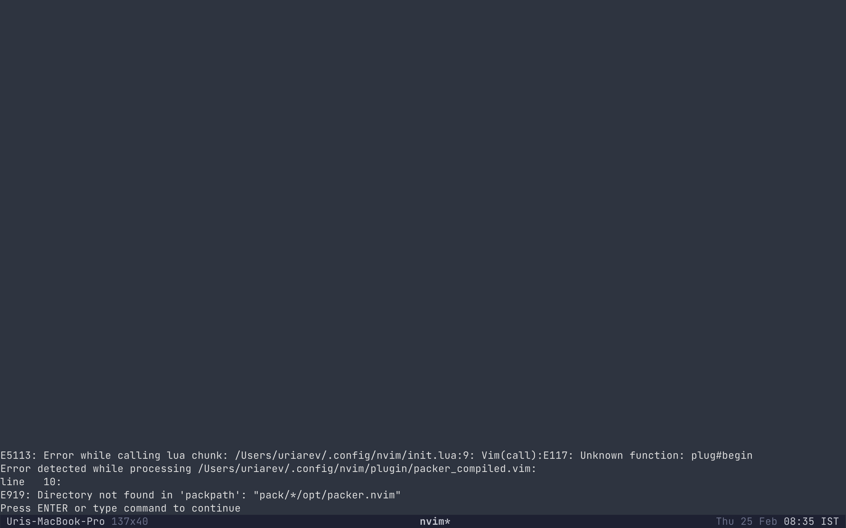 When installing plugins using packer.nvim, it asks to remove itself