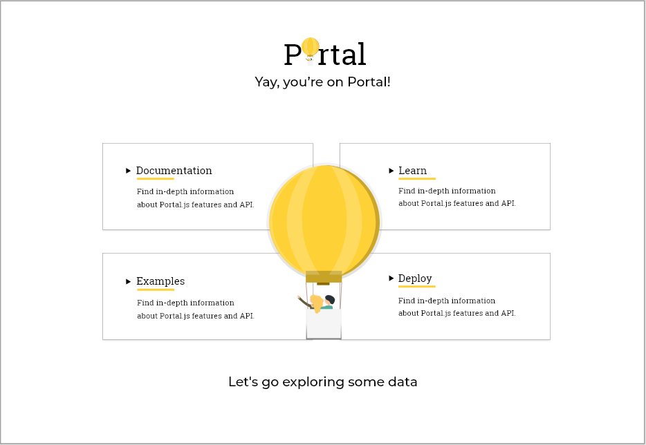 Design boot page for new app · Issue #555 · datopian/portaljs · GitHub