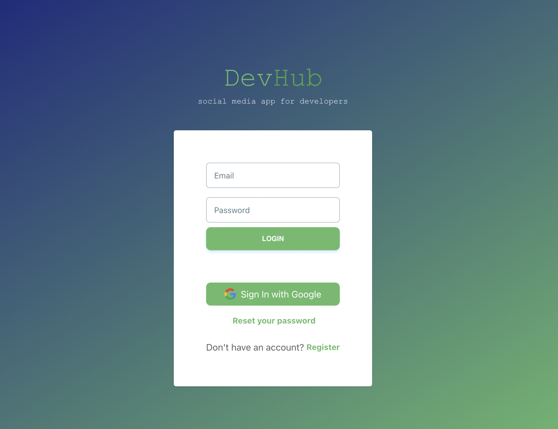 GitHub - dinbusan/dev-hub: Social media website for developers built ...