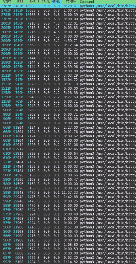 High memory usage · Issue #2225 · kovidgoyal/kitty · GitHub