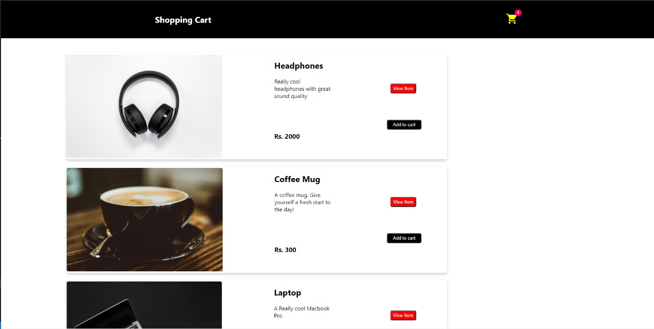 GitHub A shopping cart using react js for